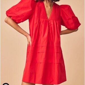 Hunter Bell Red Taffeta Dress Size Small